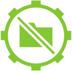No-configuration icon — gear with diagonal line