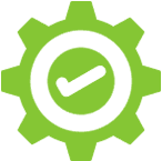 Setup icon — gear with checkmark