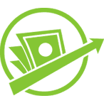 Systematic-exits icon — money flying upward